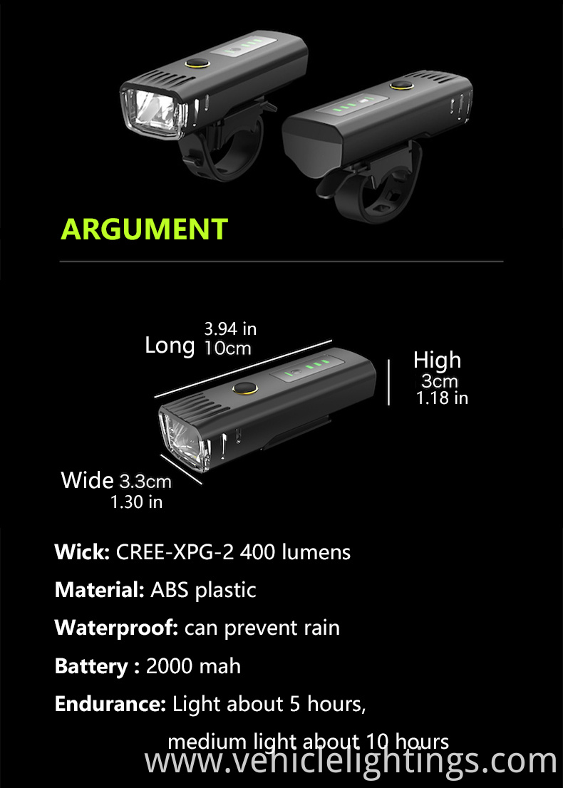 2023 Hot Selling Type-C Rechargeable Bike Light Set Bicycle Head And Tail Light Rechargeable Bicycle Safety Light